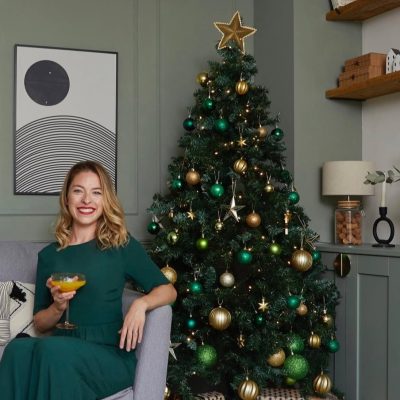 Kate with christmas tree